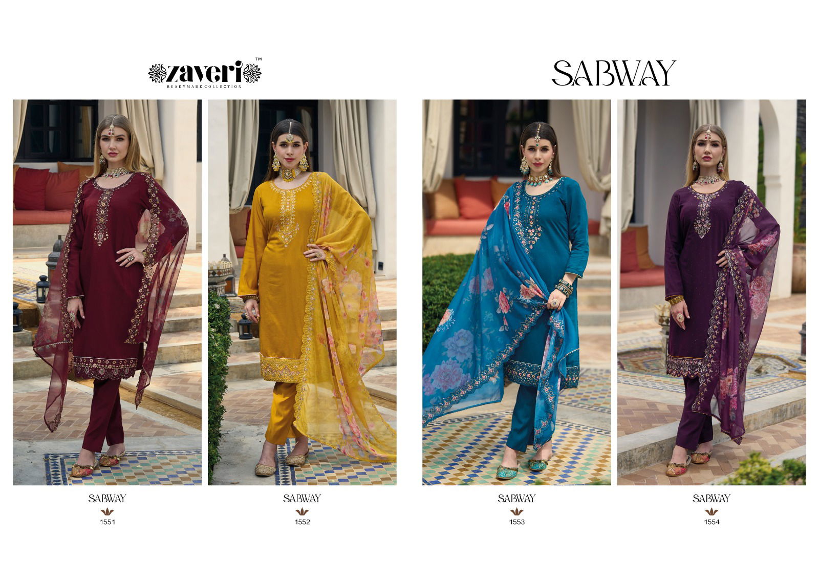 Sabway By Zaveri 1551-1554 Readymade Salwar Suits Catalog